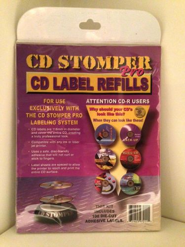 CD Label Refills 100 Die-Cut Adhesive Labels by CD Stomper Pro NIP