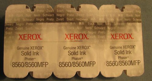 GENUINE XEROX 108R00726 BLACK SOLID INK PHASER 8560 8560MFP THREE PACK - NO BOX
