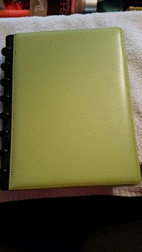 From Staples GREEN Leather  ARC Notebook 6 3/4&#034; x 8 3/4&#034;