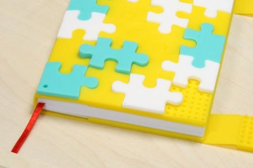 Silicone Cover Puzzle Notebook Diary Graffiti Notebook A6 200P - Yellow