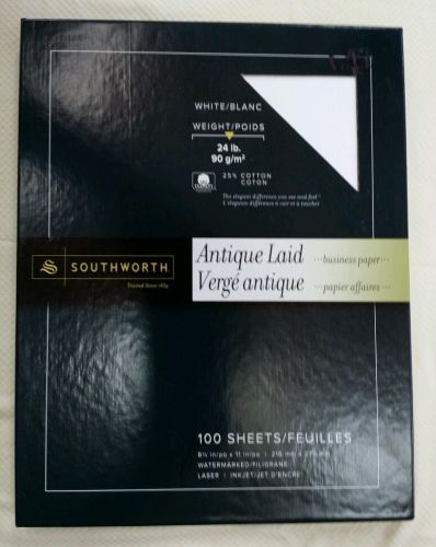 Southworth 25% Cotton Antique Laid Business Paper - Letter - 8.50&#034; X (p464ck)