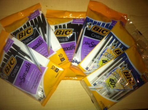 Lot of 60 Bic Ballpoint pens Blue and Black ink