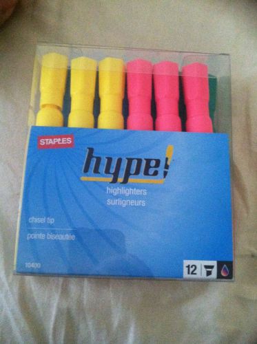 Highlighter Marker Set 12 Pack Staples Yellow Green Blue Back To School Sale!
