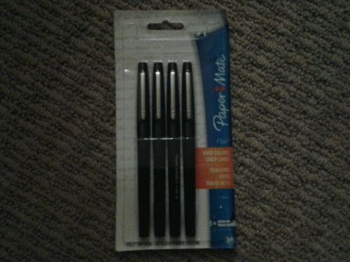 Paper Mate Flair Point-Guard Porous Point Pens, 4 Black Pens  8434452PP