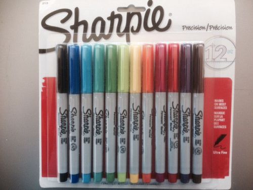 Sharpie Ultra Fine Markers-12 Pack- Assorted Colors-Brand New Factory Sealed Pkg