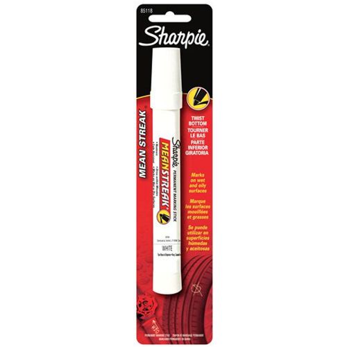 Sharpie Mean Streak Permanent Marking Stick Pen White 1-Marker Carded 85118PP