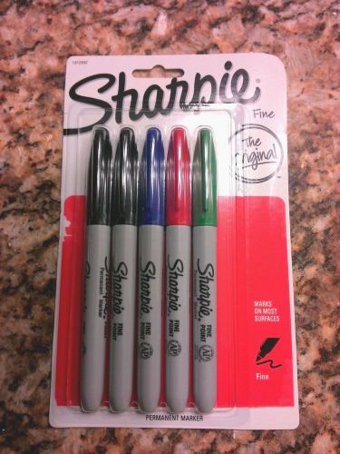Sharpie Fine Point Permanent Marker, Assorted Colors 5 Pack (FREE SHIPPING)