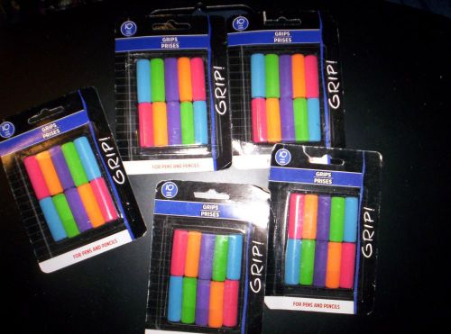 50 Pen &amp; Pencil Foam Grips -10 per Pack~Assorted Colors~