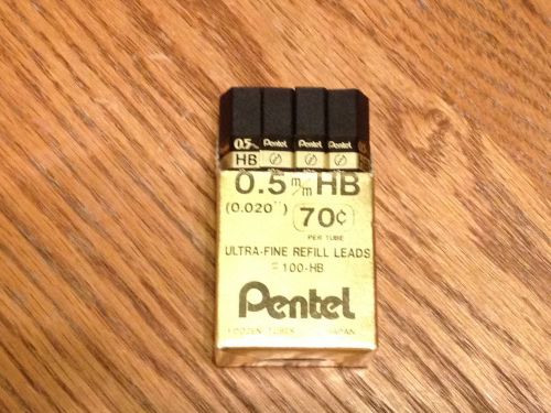 PENTEL Mechanical Pencil 2H Refill Lead 0.5mm (0.020&#034;) 1 Dozen Tubes #100-HB