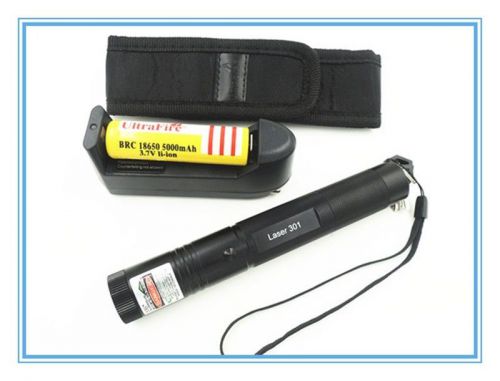 G301 green laser pointer pen 532nm + 18650 rechargeable battery charger holster for sale