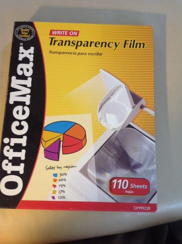 Write On Transparency Film partial box 73 sheets Office Max W110OMX