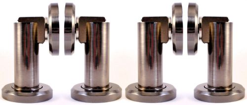 Lot of 4 bright black nickel mx-3 *magnetic* door stops heavy commercial quality for sale