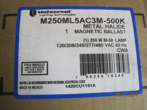 Universal Magnetic Metal Halide Ballast M250ML5AC3M-500K 250W M-58 Multi-Tap NIB