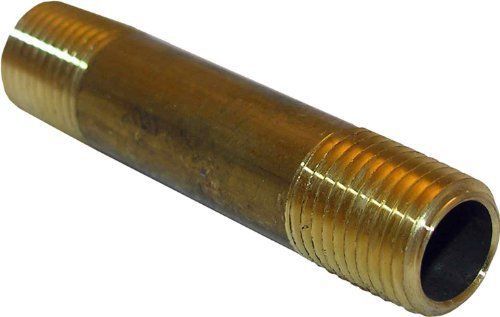 Lasco 17-9357 1/4-inch by 2-1/2-inch yellow brass pipe nipple for sale