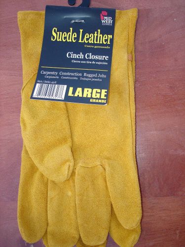 MID WEST SUEDE LEATHER GLOVE LARGE  CLOSEOUT