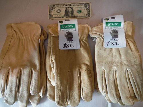 3 size XXL 100% leather gloves