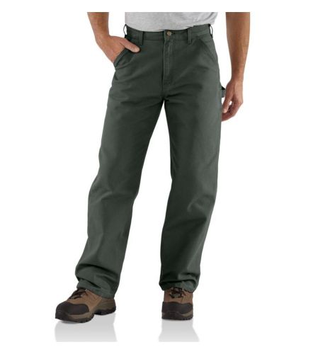 New carharrt mens b11 washed duck work dungaree pants 36 x 30 moss green utility for sale