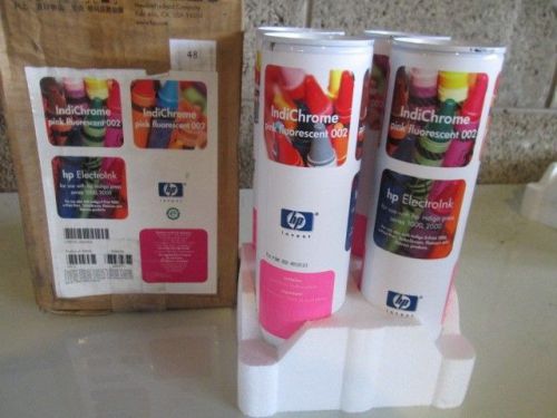 HP Indigo ElectroInk IndiChrome Q4035A Pink fluorescent 002 4 Cans for 1000/2000