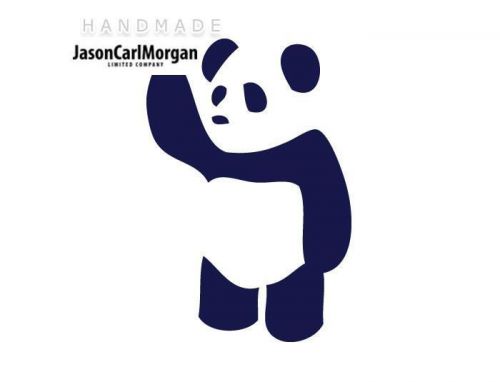 JCM® Iron On Applique Decal, Waving Panda Navy Blue