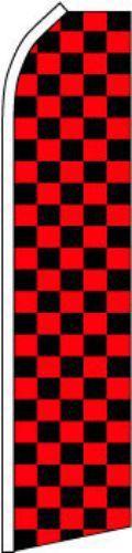 &#034;RED &amp; BLACK CHECKER&#034; 16&#039; ft flag swooper banner super advertising sign ckrd