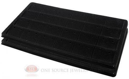 2 Black Insert Tray Liners For 24 Earrings Organizer Jewelry Display