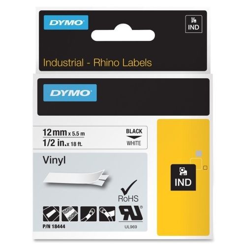 DYM18444 Label, Vinyl, Industrial, 1/2&#034;x18&#039;, White