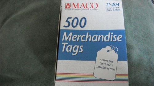 MERCHANDISE TAGS~500 COUNT, USED ABOUT 20, WHITE, GREAT DEAL