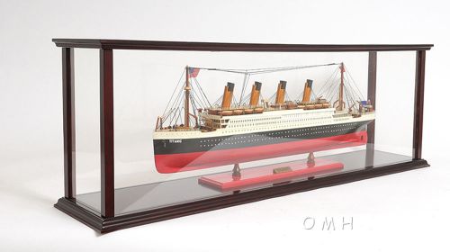 Wooden display case for cruise liner ship boat models 44 &#034; museum quality for sale