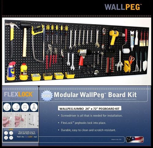 Wallpeg pro peg board kit, peg hooks &amp; bins - garage tool storage, .eb24243b for sale