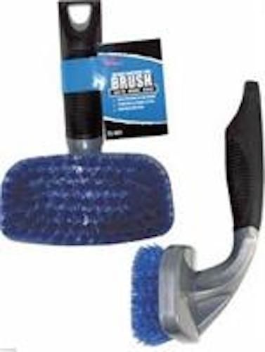 Curved tire brush with deluxe grip handle 8.5” long and .75” bristle length for sale