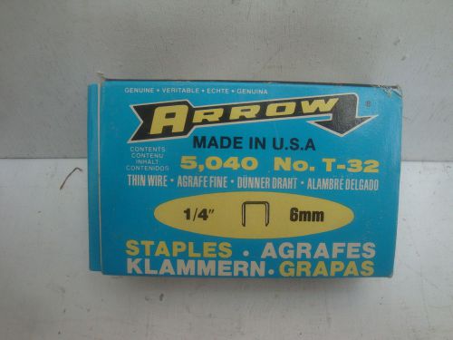 PACK OF OLD STOCK (5040) ARROW T-32 T32 T30 6MM THIN WIRE STAPLES