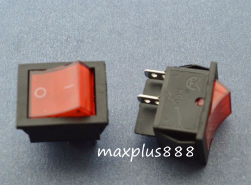 Pin Red Button15A 220V AC 4 Light Lamp On-Off DPST Boat Rocker Switch 5pcs