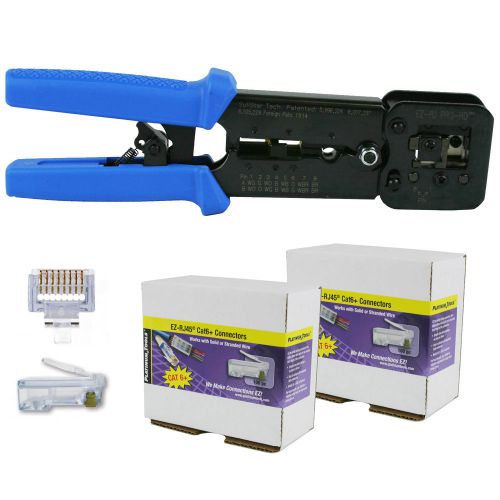 Platinum tools 100054 ez-rjpro hd crimp tool with ez-rj45 cat 6+ 200 connectors for sale