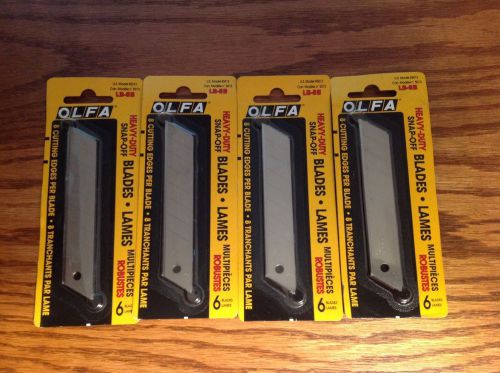 Lot of 4 OLFA LB-6B 6/PK Heavy Duty Snap Off Replacement Blades #5013