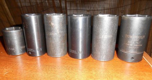 6 impact sockets williams 1 1/18 chrome vandium 1 1/4+ powerbuilt 34mm lf 30 32m for sale