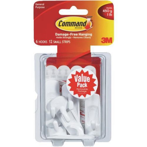 3m 17002-vp-6pk command utility adhesive hook-command sml utility hook for sale