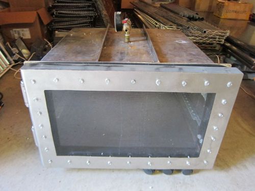 Large stainless steel vacuum chamber with 2&#034; thick plexiglas door and gauge for sale