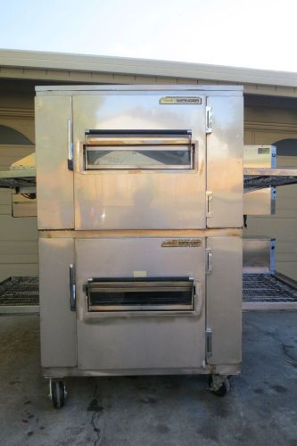 Lincoln impinger 1450 double stack commercial gas conveyor pizza ovens for sale