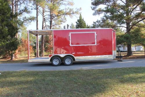 New 8.5x20 bbq porch enclosed food vending consession trailer for sale