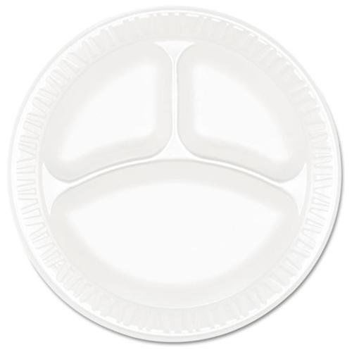 Dart 9cpwc concorde foam plate, compartmented, 9&#034; dia., we, 125/pack, 500/carton for sale