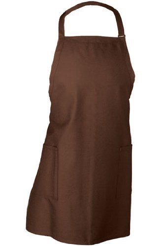 NEW Chef Works F53-CHO Two Patch Pocket Apron  Chocolate