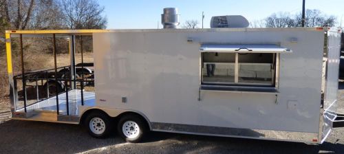 Bbq concession trailer 8.5&#039;x24&#039; white - smoker event enclosed kitchen for sale