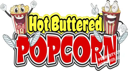 Popcorn Hot Buttered Concession Decal 28&#034; Pop Corn Vendor Food Truck Sticker