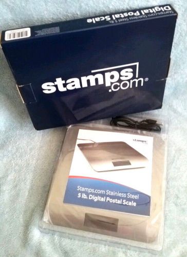 STAMPS.COM STAINLESS 5LB DIGITAL POSTAGE SCALE USB CONNECTED TO COMPUTER - New