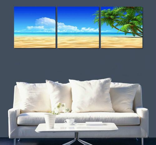 HD Canvas Print home decor wall art painting Picture,Beach Scenery 3PC+ framed