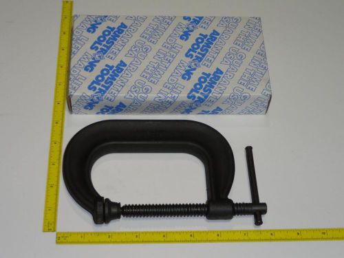 Armstrong &#034;C&#034; Clamp Drop Forged Steel Deep Throat 0&#034;-3&#034; Cap Woodworking Tool USA