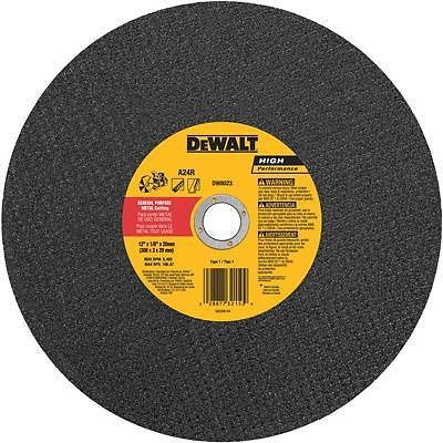 Pack of Two (2) DEWALT DW8023 12&#034; x 1/8&#034; x20mm A24R Abrasive Metal Cutting Wheel