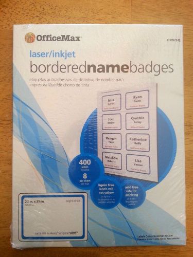 OfficeMax - Self-Adhesive Name Badges - Laser/Inkjet - Blue, 400/Pack, 2-1/3 X 3
