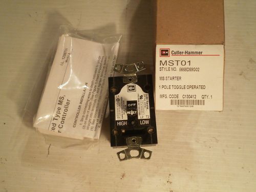 Cutler Hammer MST01 MS Starter 1 Pole Toggle Operated