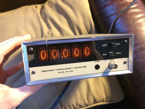 Vintage Heathkit IB-1100 Frequency Counter looks great, nice bright Nixie Tubes